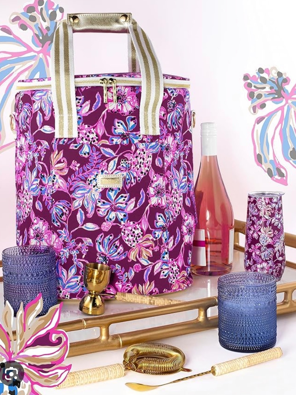 NWT Lilly Pulitzer Deluxe Wine Carrier